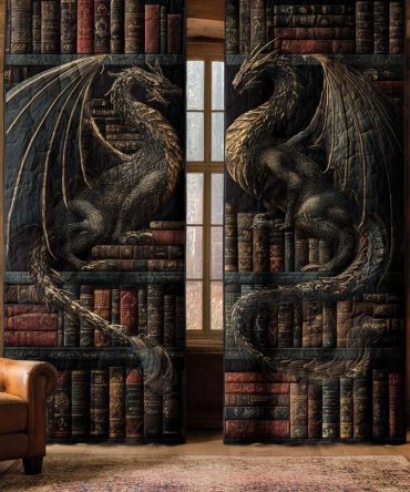 Emberlight Golden Duo Quilted Curtains