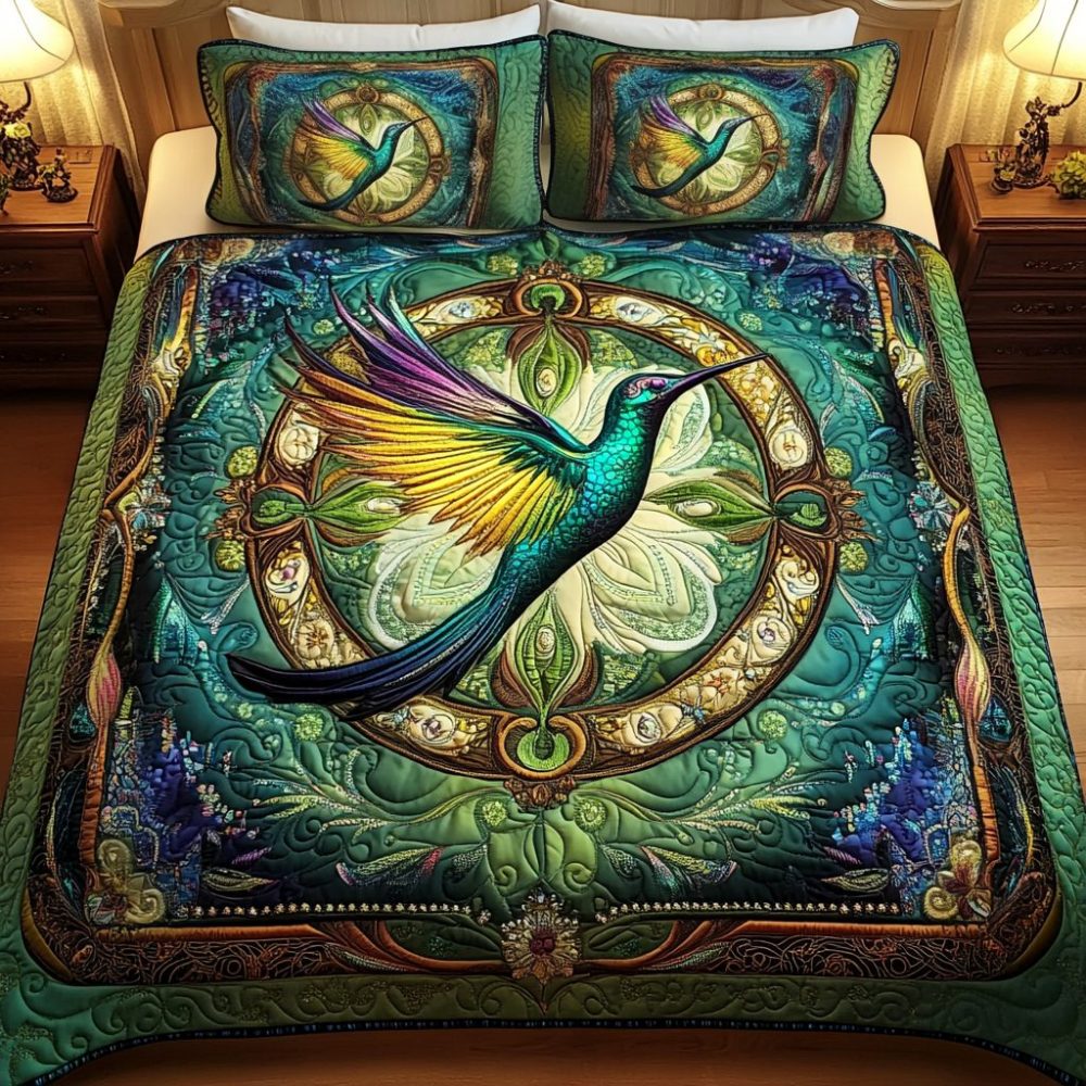 Emerald Dreams 3-Piece Quilted Bedding Set