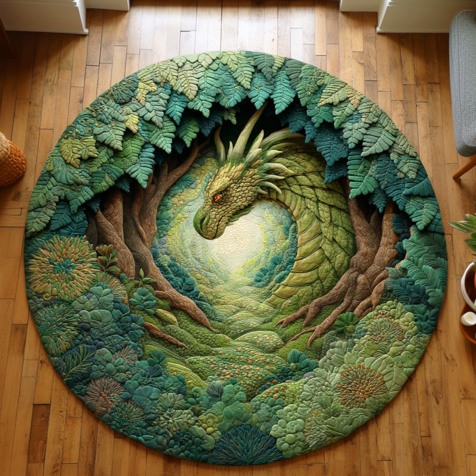 Emerald Grove Guardian Quilted Round Mat