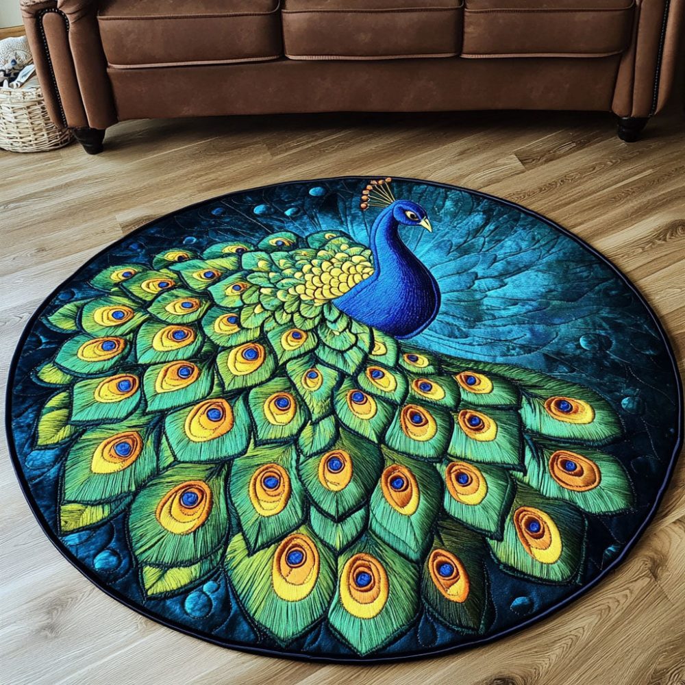Emerald Splendor Quilted Round Mat