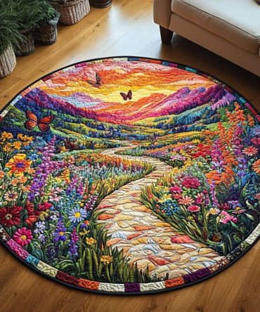 Enchanted Bloom Walk Quilted Round Mat