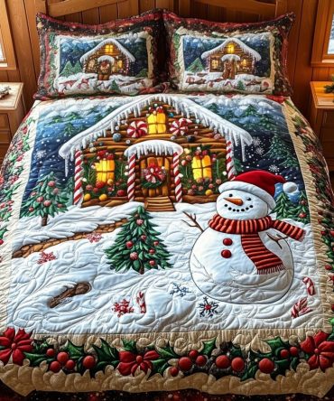 Enchanted Christmas Eve 3-Piece Quilted Bedding Set