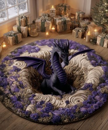 Enchanted Dragon Realm Quilted Round Mat