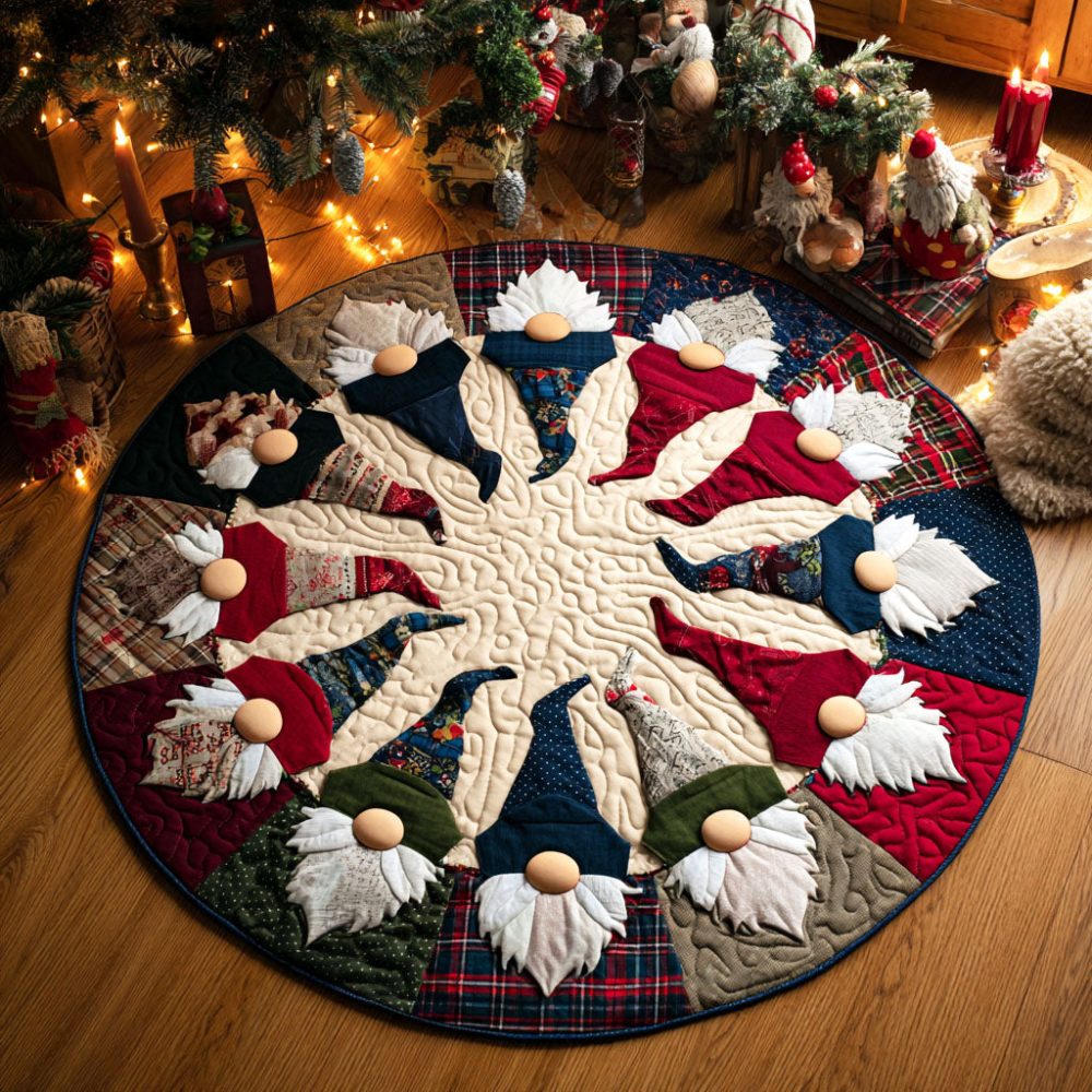 Enchanted Elves Quilted Round Mat