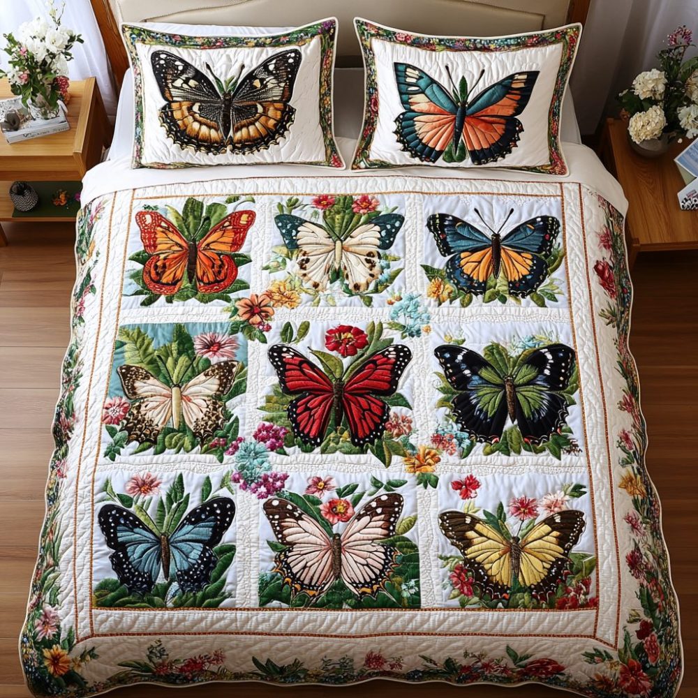 Enchanted Flight 3-Piece Quilted Bedding Set