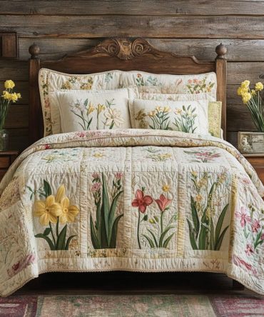 Enchanted Garden 3-Piece Quilted Bedding Set
