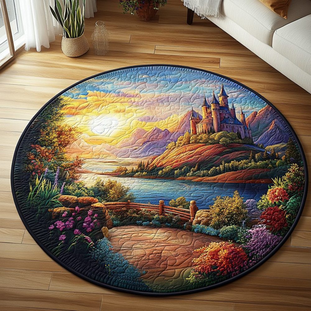 Enchanted Horizon Quilted Round Mat