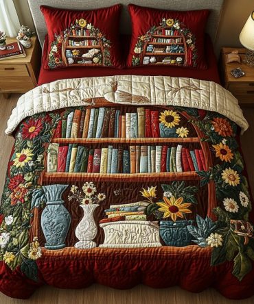 Enchanted Library 3-Piece Quilted Bedding Set