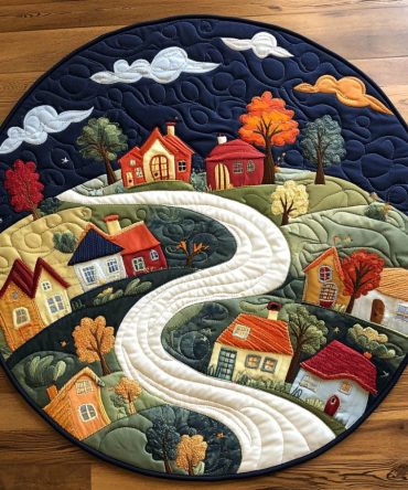 Enchanted Spiral Quilted Round Mat