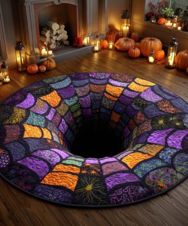 Enchanted Web Spiral Quilted Round Mat