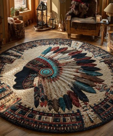 Eternal Feather Quilted Round Mat