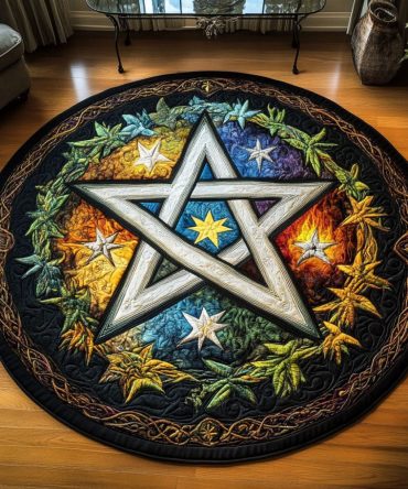 Eternal Pentacle Quilted Round Mat