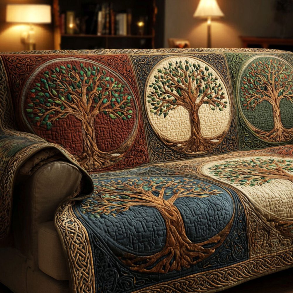 Eternal Roots Quilted Sofa Cover