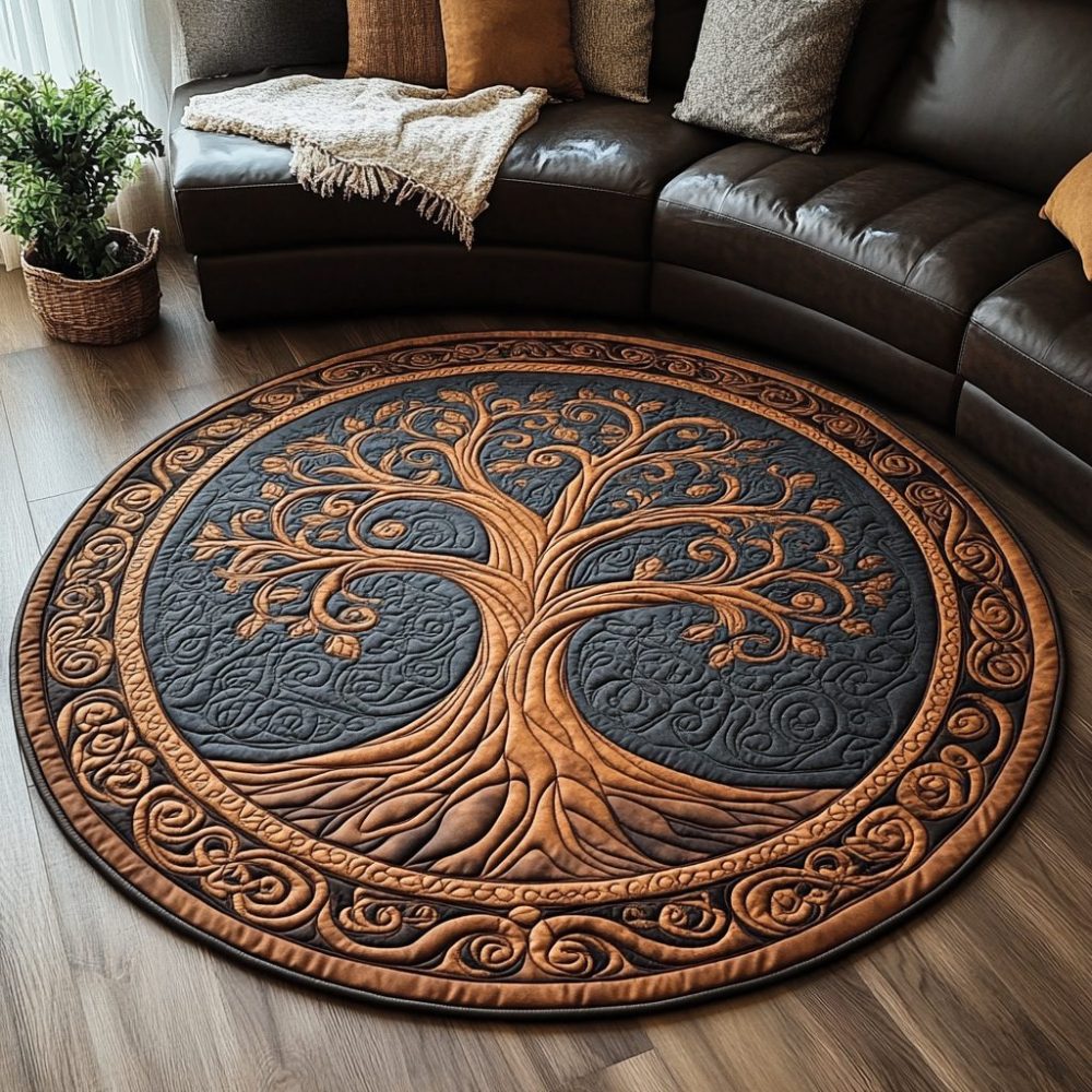 Ethereal Oak Quilted Round Mat