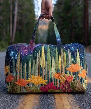 Evergreen Path Quilted Duffle Bag