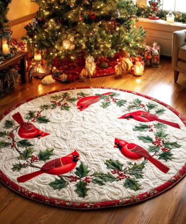 Evergreen Chorus Quilted Round Mat