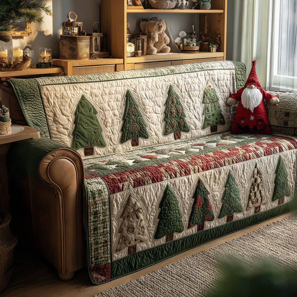 Evergreen Cozy Pines Quilted Sofa Cover