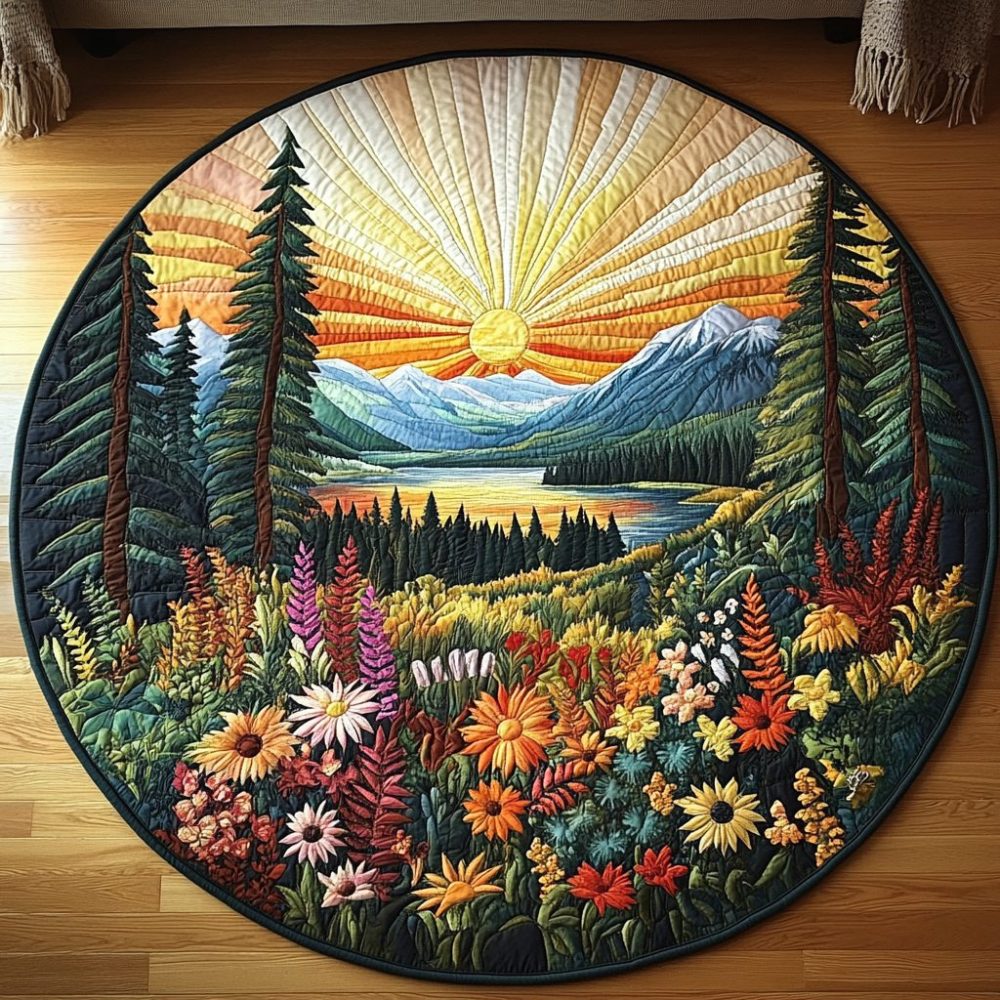 Evergreen Dreams Quilted Round Mat