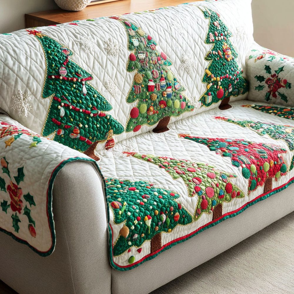 Evergreen Glow Quilted Sofa Cover