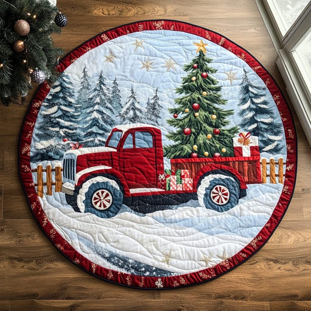 Evergreen Joy Quilted Round Mat