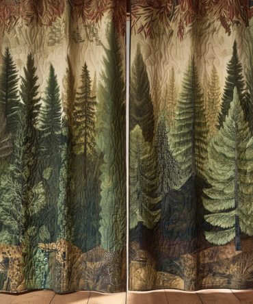 Evergreen Path Quilted Curtains