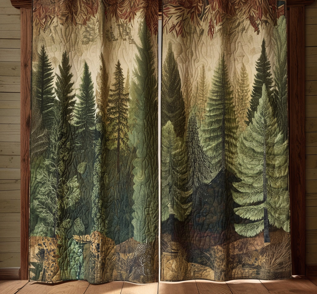 Evergreen Path Quilted Curtains