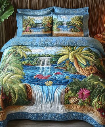 Exotic Shore 3-Piece Quilted Bedding Set