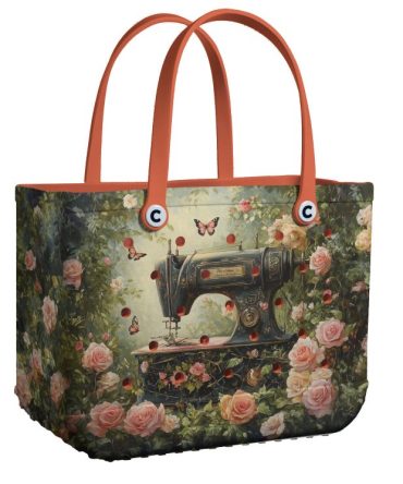 Bucket Tote Bag, Limited Edition Bogg Bag, Beach Bag Sewing Roses