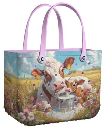 Bucket Tote Bag, Limited Edition Bogg Bag, Beach Bag Fields Of Love