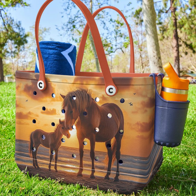 Bucket Tote Bag, Limited Edition Bogg Bag, Beach Bag Majestic Love - Image 3