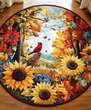 Fall Embrace Quilted Round Mat