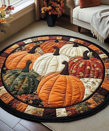 Fall Essence Quilted Round Mat