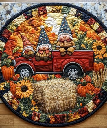Fall Harmony Quilted Round Mat