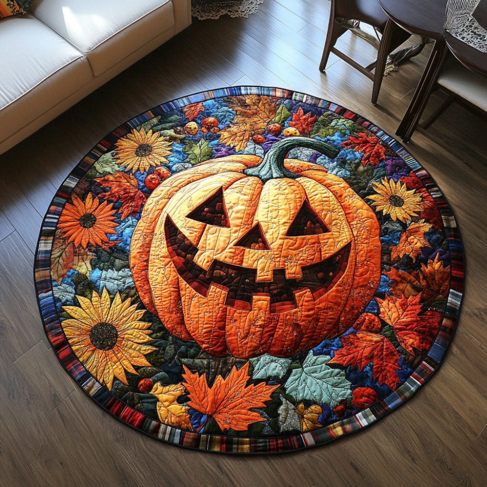 Fall Harvest Quilted Round Mat