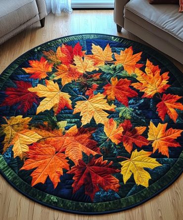 Fall Whispers Quilted Round Mat