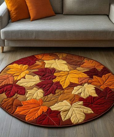 Falling Leaves Quilted Round Mat