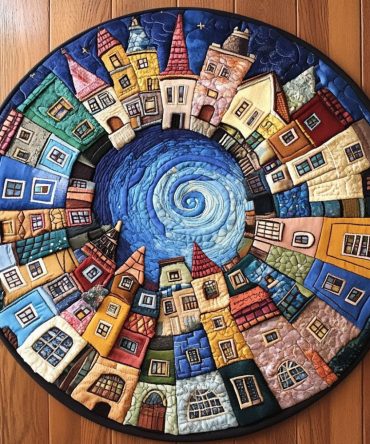 Fantasy Hamlet Quilted Round Mat