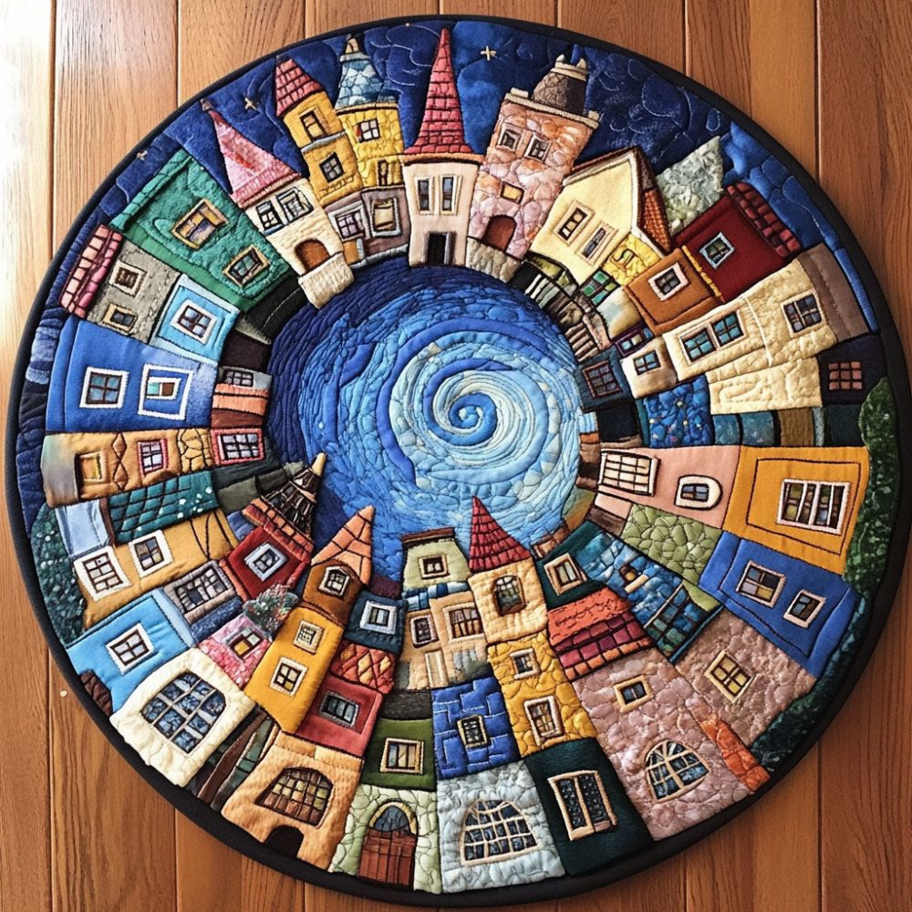 Fantasy Hamlet Quilted Round Mat