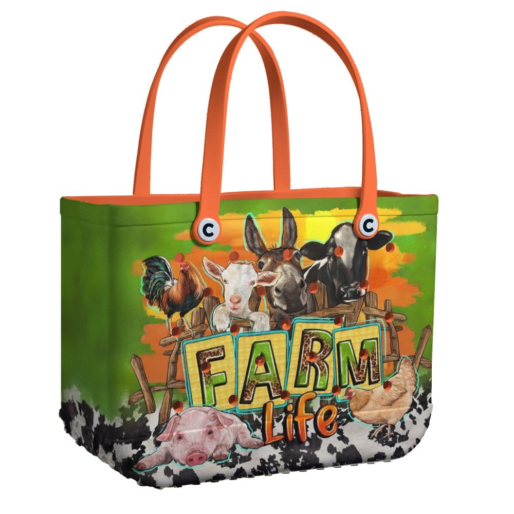Farm Life Tote Bag – Vibrant Animal Print, Durable & Spacious For Everyday Use