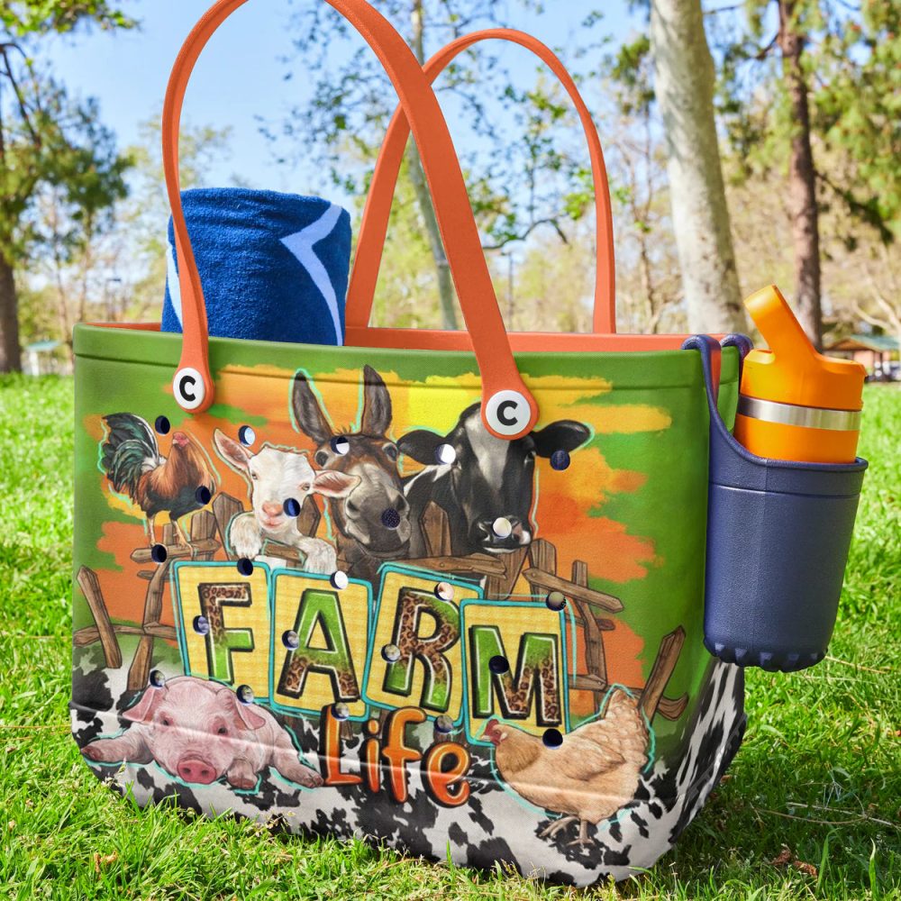 Farm Life Tote Bag – Vibrant Animal Print, Durable & Spacious For Everyday Use - Image 3