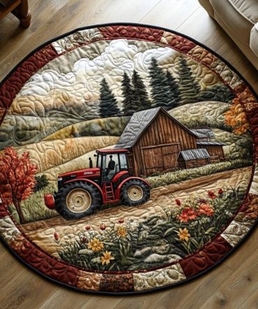 Farm Mechanic Quilted Round Mat