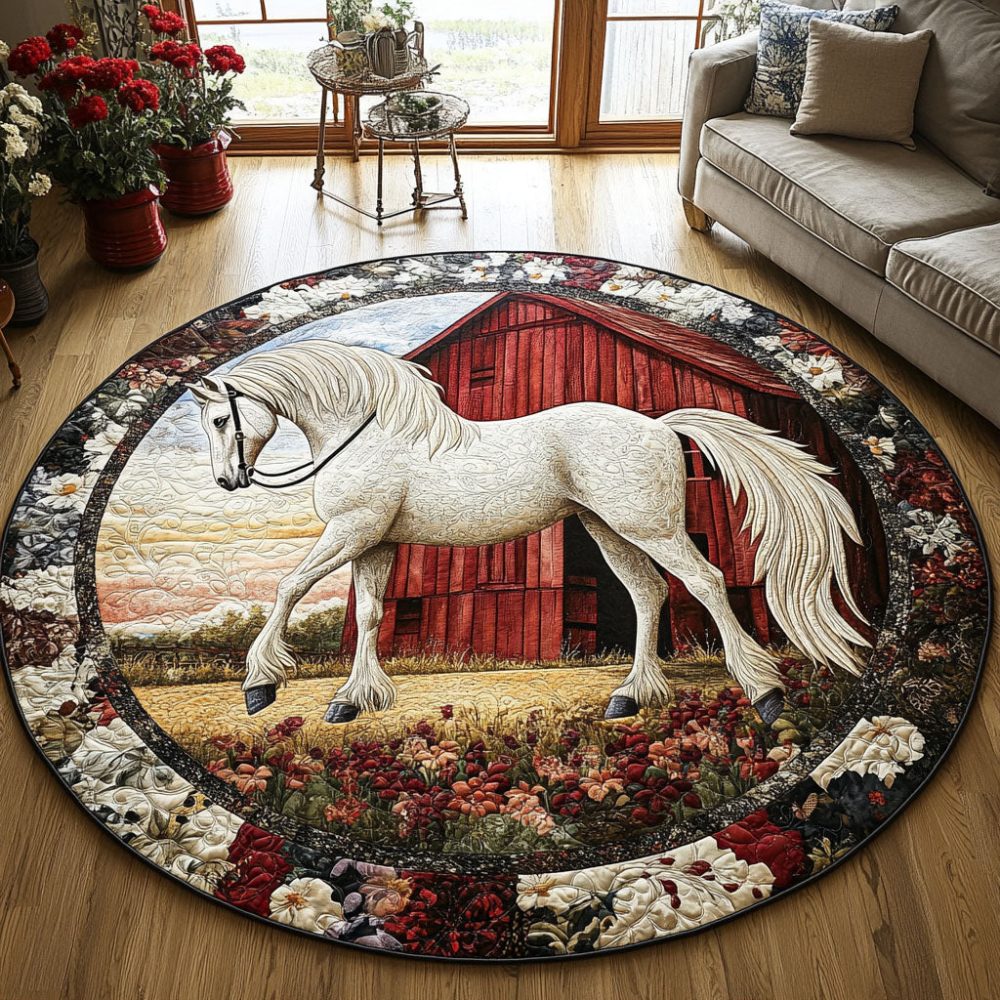 Farmstead Rider Quilted Round Mat