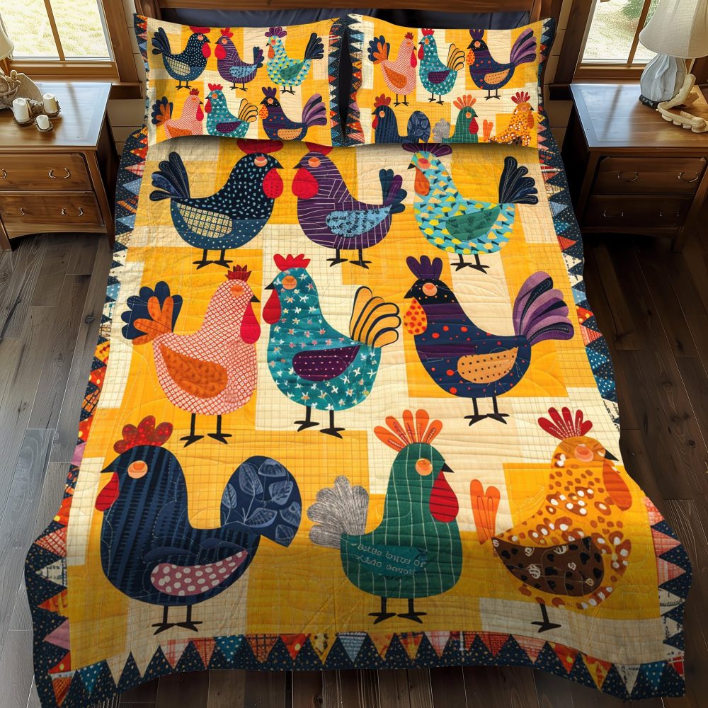 Farmyard Friends 3-Piece Quilted Bedding Set