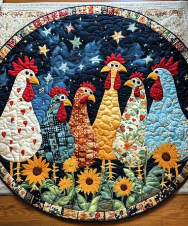 Farmyard Flair Quilted Round Mat