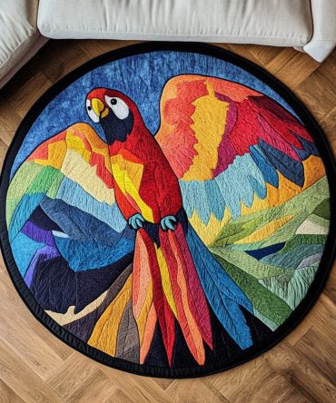 Feathered Charm Quilted Round Mat