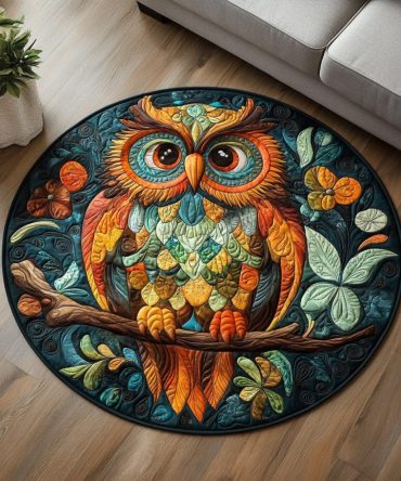 Feathered Charm Quilted Round Mat