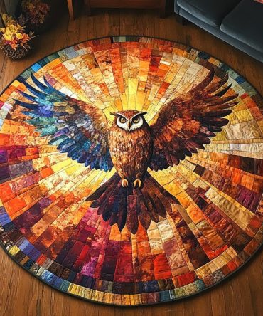 Feathered Oracle Quilted Round Mat