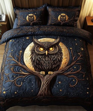 Feathered Sentinel 3-Piece Quilted Bedding Set