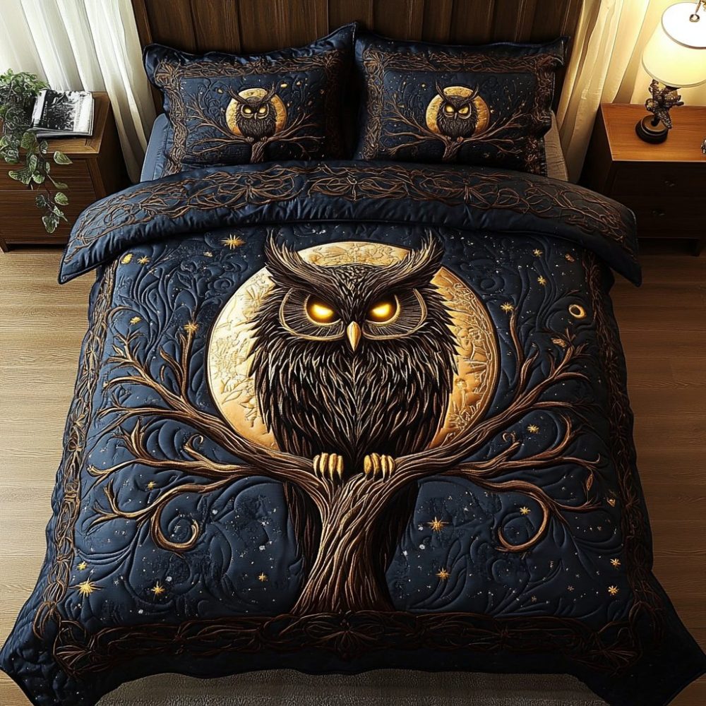 Feathered Sentinel 3-Piece Quilted Bedding Set