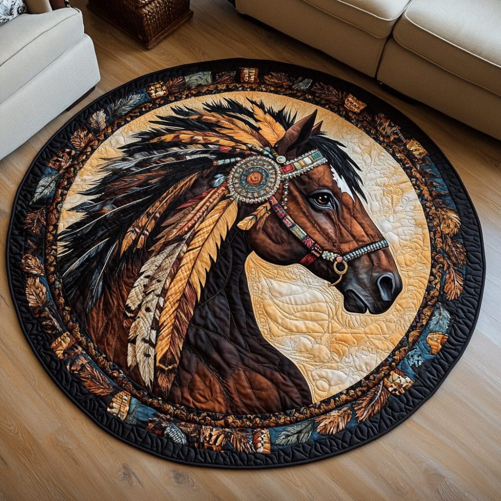 Feathered Strength Quilted Round Mat